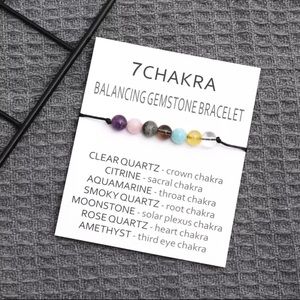7 Chakra Wish Bracelet Natural Balancing Healing Crystal Gemstone Jewelry